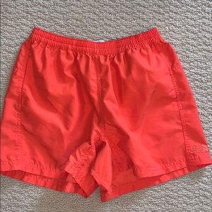 Orange north face shorts